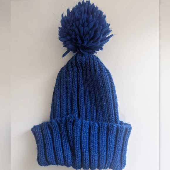 Winter Essentials Knitted Blue Ribbed Beanie  Touque Hat - Picture 3 of 8